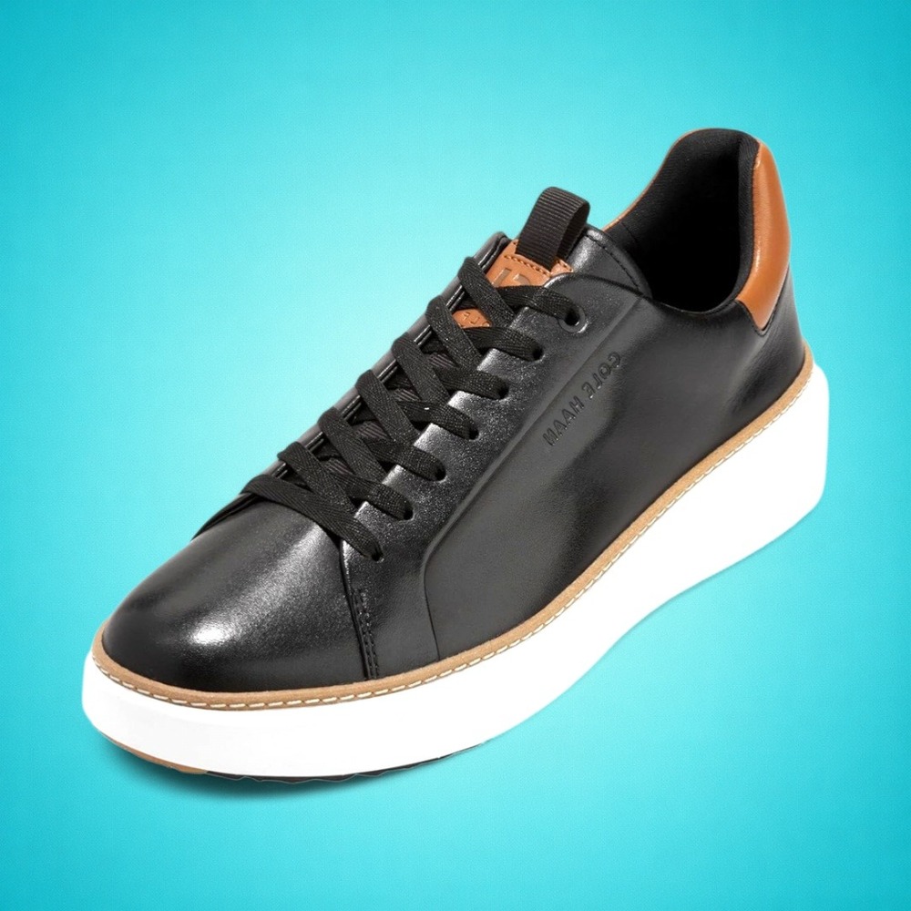 New Men's Cole Haan GrandPro Golf Black Waterproof Leather Shoes, size 10 W